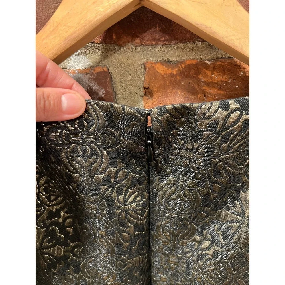 Vintage Jacquard Black & Gold Mini dress - Picture 3 of 8